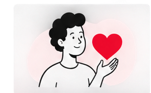 Friendly person holding a heart