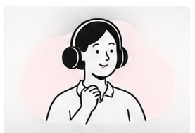 Friendly local support representative wearing a headset